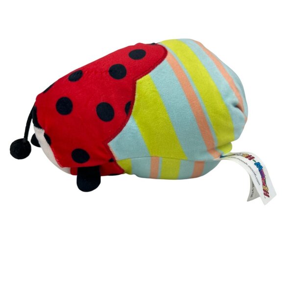 Moosh-Moosh Ladybug Plush Soft Multicolor Stripes Dots 8" Stuffed Animal - Picture 2 of 9